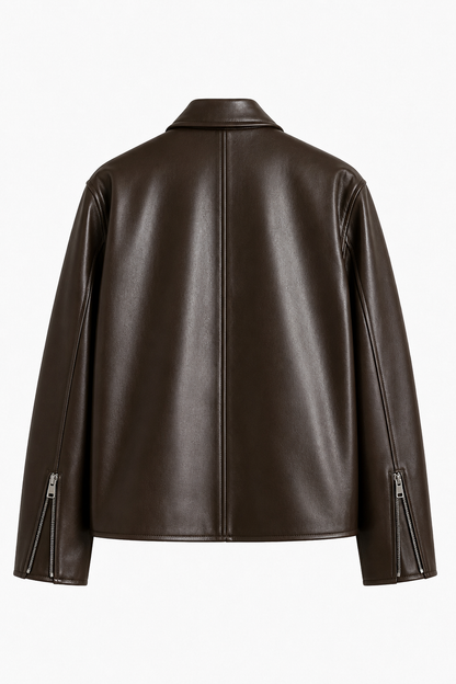 Boxy Fit Faux Leather Bomber Jacket Unisex – Vintage Drip India