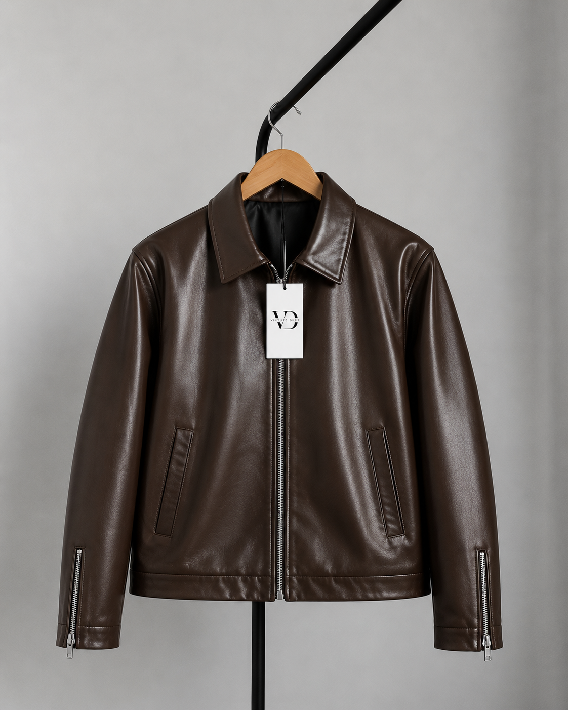 Boxy Fit Faux Leather Bomber Jacket Unisex – Vintage Drip India