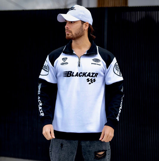 BlackAir Y2K Half Zip Sweatshirt – Streetwear Fashion with Retro Appeal