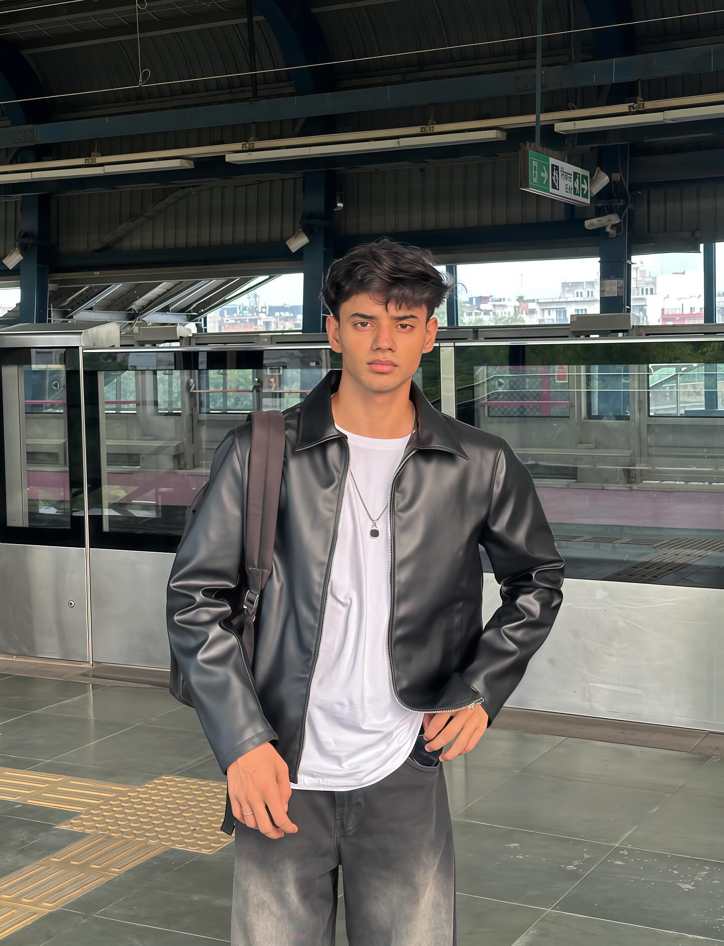 Black Boxy Cropped Faux Leather Jacket – Unisex Streetwear | Vintage Drip