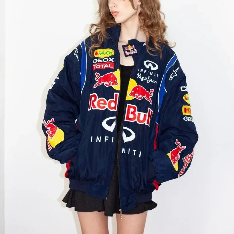 Red bull F1 vintage Racing Jacket Stylish Apparel Navy S